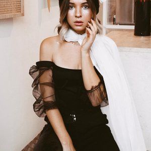 Darling Mesh-Sleeve black Bodysuit